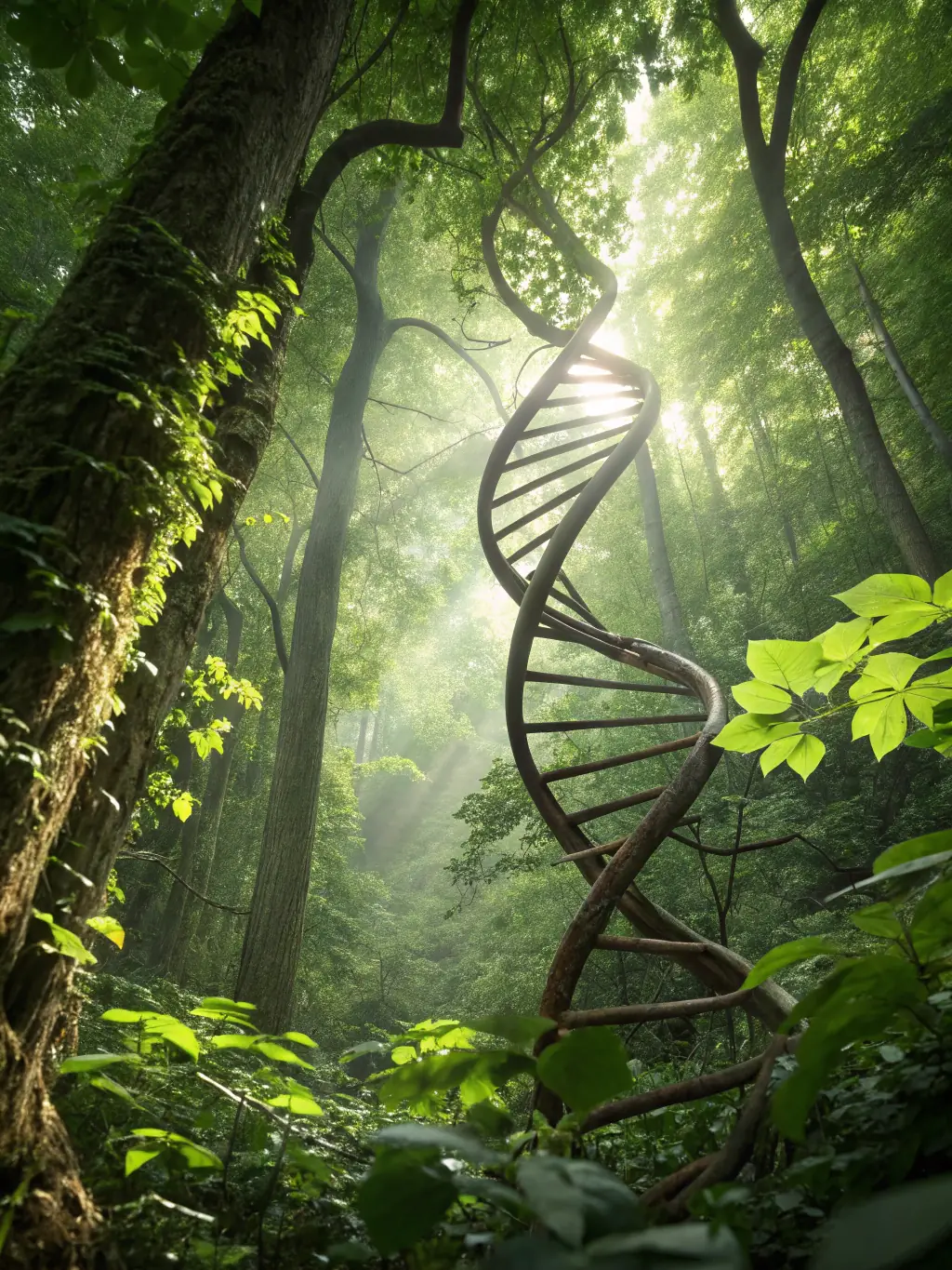 A DNA helix graphic overlaid on an image of a runner in motion, symbolizing the integration of genomics into personalized training plans.